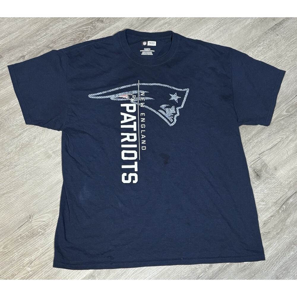 NFL Team Apparel New England Patriots Blue Short Sleeve Tee Shirt Mens Sz XL